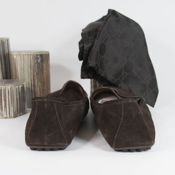 Gucci Brown Suede Driving Moccasin Loafers 12 - Picture 7 of 7